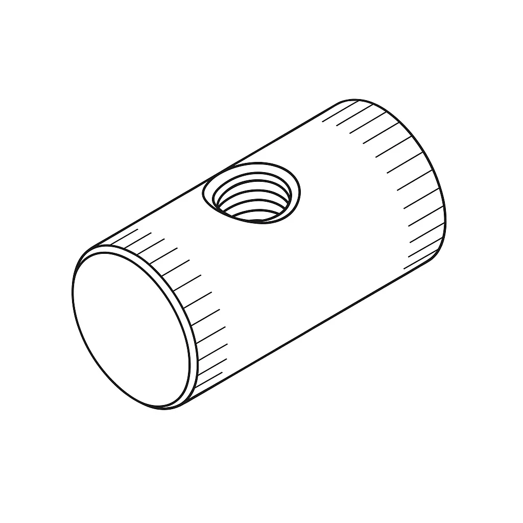 BARREL NUT (PORTHOLE) RND 4MM X 6 A4