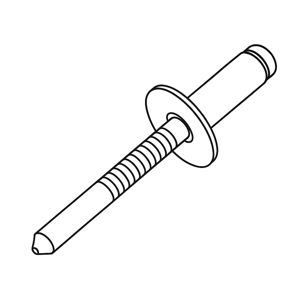 LARGE FLANGE ALUMINIUM RIVET 6.4MM X 25