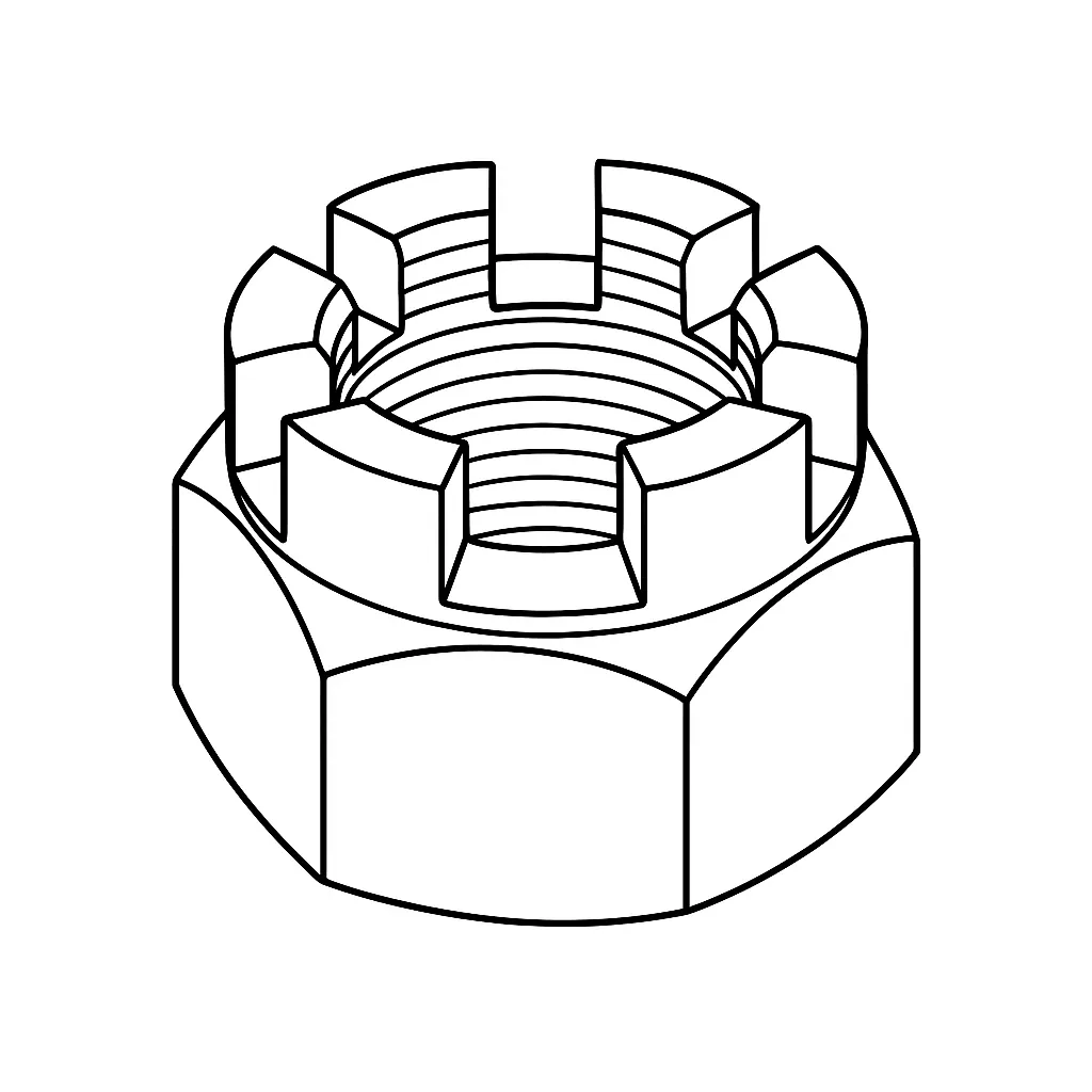CASTLE NUT STEEL METRIC FINE 14 X 1.5P