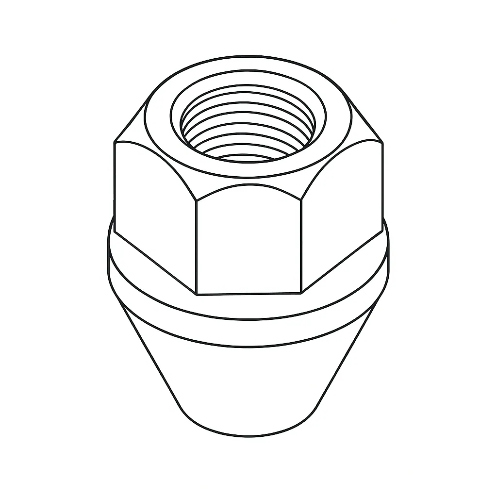 CONICAL WHEEL NUT UNF 7/16 Y/P/ or E/G