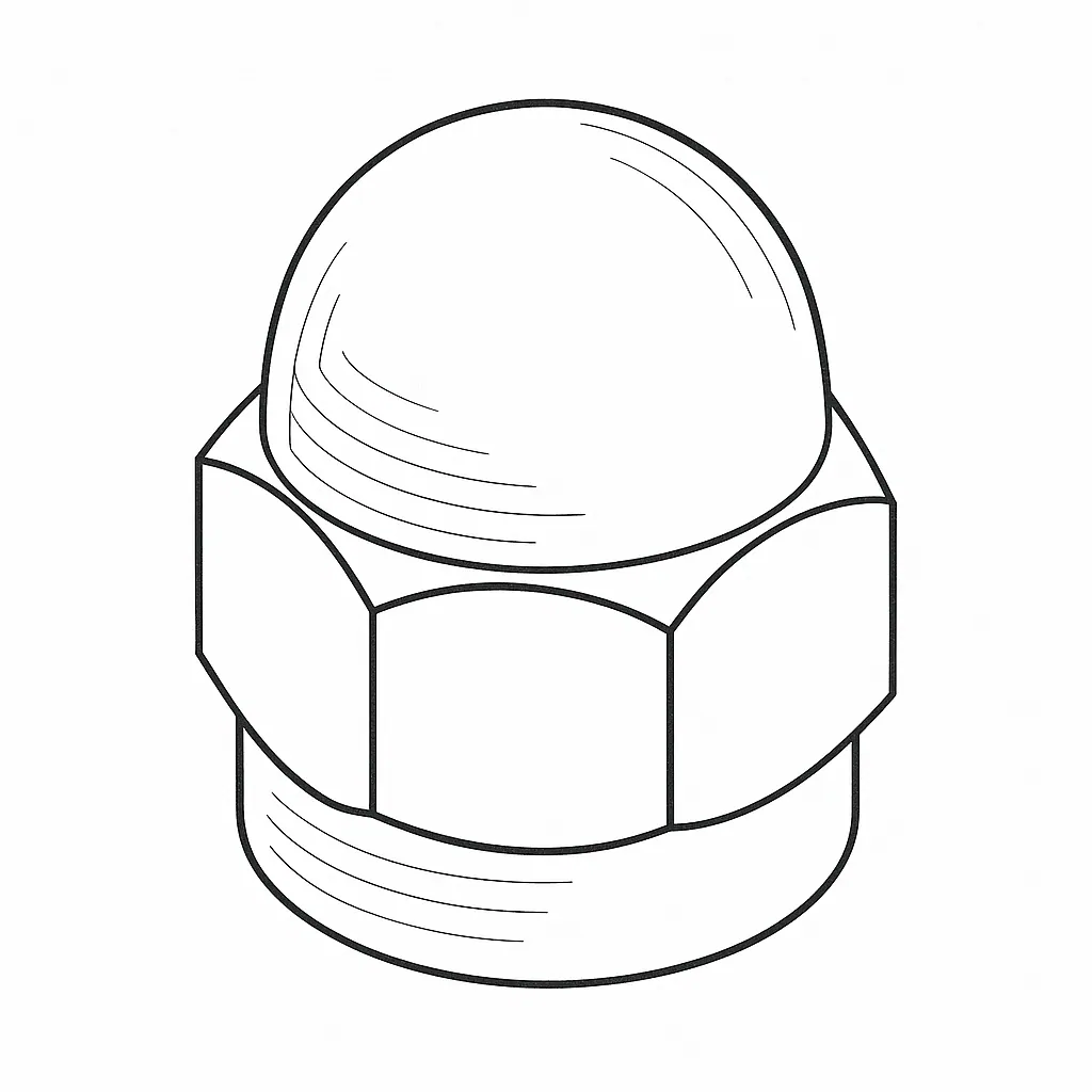 DOME NUT M/S NICKEL PLATED 1/4 BSW
