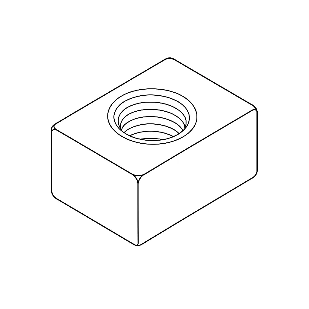 GUTTER NUT SQUARE PRESSSED 8MM E/G