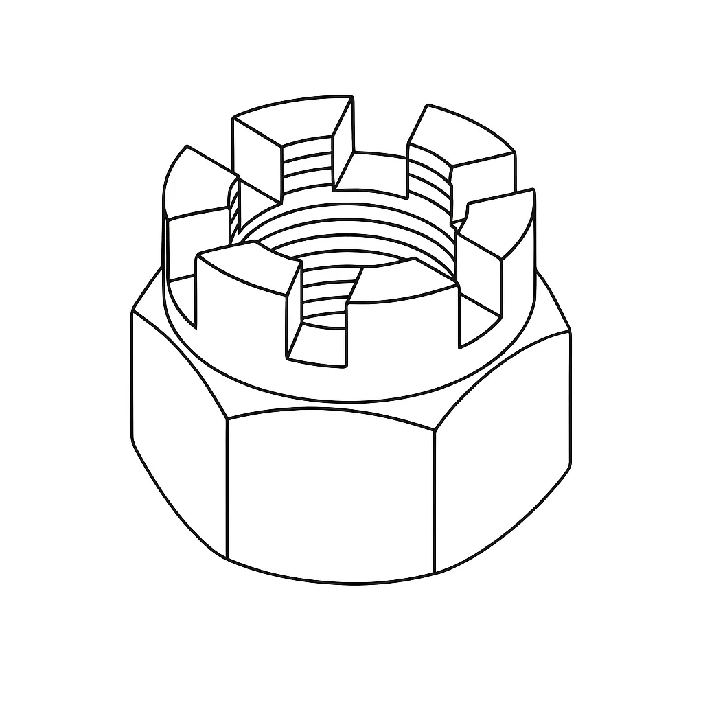 HALF CASTLE NUT M/FINE M/S 16MM X 1.5P