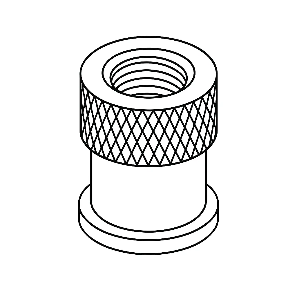 KNURL NUT LOW FEMALE D467 8MM STAINLESS
