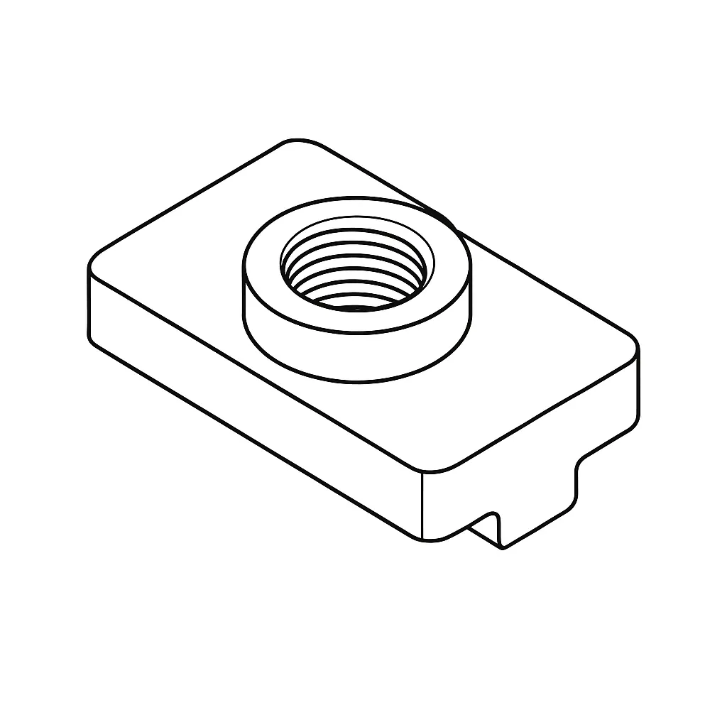 SLIDE NUT 4MM (19.5*8) CHROME PLATED
