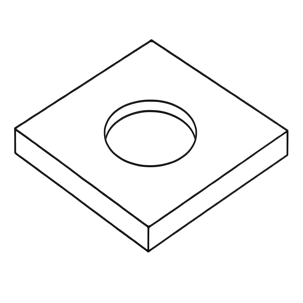 SQUARE WASHER 8MM *30*30*2MM STAINLESS